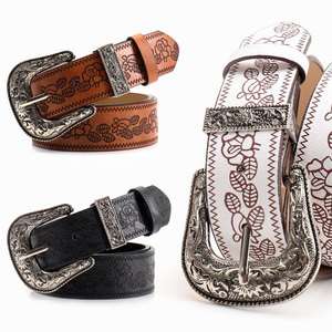 <strong>Cool</strong> Matching Vintage Embossed Alloy Buckle Women's Spice Girls Y2K Subculture <strong>Belt</strong> 103cm All-match Jeans Dress - Product Image 1
