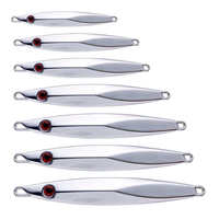 Señuelo de jigging de aleación de zinc plateado brillante para macarela, agua salada, lago, río, tiro largo, señuelo de profundidad media, para zander, lubina, tilapia