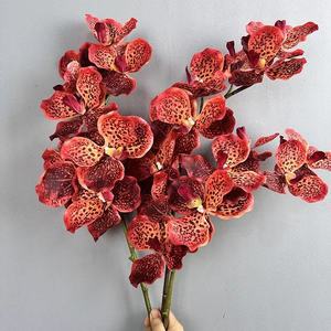 Fleurs d'orchidée artificielles pour célébration <span class=keywords><strong>de</strong></span> remise <span class=keywords><strong>de</strong></span> diplôme, vente en gros, tige unique, 7 têtes, toucher réaliste, orchidée violette - Product Image 2