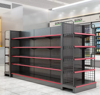 Étagère de supermarché en métal, simple face, durable, protection contre la corrosion, économique, pour les magasins de détail et les épiceries