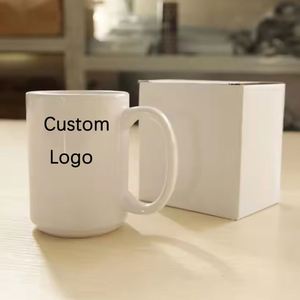 Mug à café en céramique de 15 oz, personnalisable avec logo imprimé, vente en gros, cadeaux promotionnels, publicité, mugs à sublimation de 15 oz - Product Image 1
