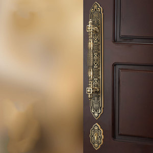 Cerradura de puerta silenciosa dorada de latón de cobre de lujo, cerradura de puerta de entrada de diseño - Product Image 6