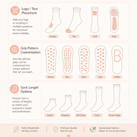 Chaussettes de yoga et de Pilates personnalisées avec service de conception gratuit, livraison rapide, chaussettes antidérapantes douces