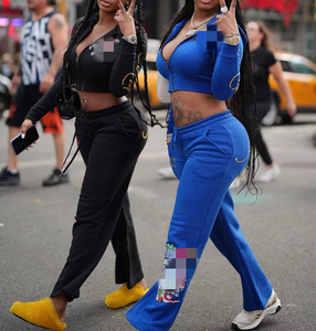 Completo da <span class=keywords><strong>donna</strong></span> completo tuta sportiva pesante per <span class=keywords><strong>donna</strong></span> due pezzi comodo Jogger Set <span class=keywords><strong>cotone</strong></span> alta qualità tuta svasata da <span class=keywords><strong>donna</strong></span> - Product Image 2