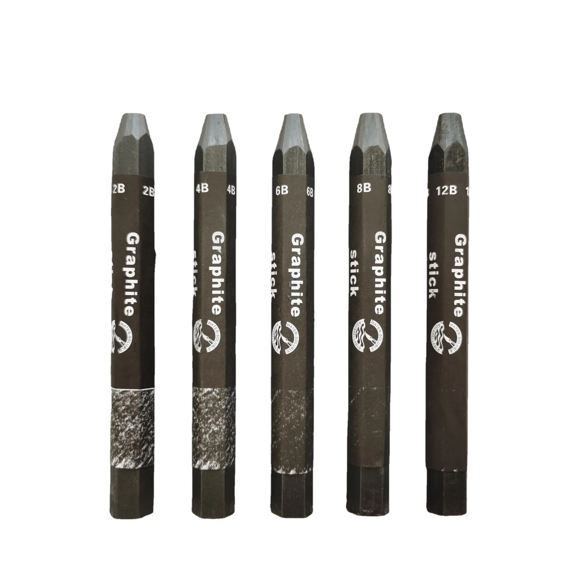 Xin Bowen Woodless hexagonal Graphite Pastel Pencil 2B 4B 6B 8B 12B Sketch Lead Water-soluble Graphite Stick Rod