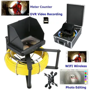 7 inch Touch Screen Industrial Pipe Sewer Inspection Video HD 1080P Camera with Meter Counter / DVR Function / WIFI wireless