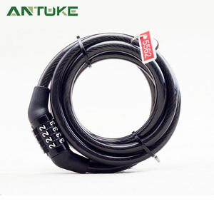Antuke – cadenas à câble pour vélo, combinaison à 4 chiffres, sécurité en métal durable, antivol pour vélo de montagne, vélo électrique - Product Image 1