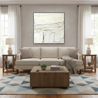 Peinture murale abstraite 3D faite à la main, œuvre d'art blanche, impression sur toile, cadre intérieur et extérieur en cristal, décoration intérieure pour chambre à coucher