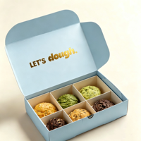Emballage alimentaire recyclé personnalisé avec logo, emballage biodégradable pour macarons, emballage pour biscuits, boîte d'emballage pour biscuits avec séparateurs