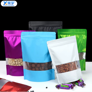 Sachet Doypack en aluminium mat coloré avec logo personnalisé, thermoscellable, résistant à l'humidité, en Mylar avec fenêtre, pour noix, bonbons <span class=keywords><strong>et</strong></span> aliments pour animaux - Product Image 3