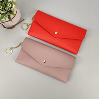 Dompet Flip panjang wanita modis, dompet Pu wanita, dompet kartu, tas tangan saku, amplop uang tunai