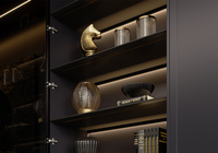 Ensemble de mobilier de bureau exécutif modulaire personnalisé, armoire de rangement en bois grainé avec portes verrouillables pour espace de travail d'entreprise
