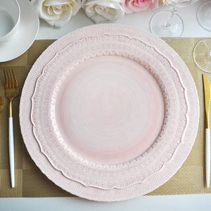 طبق سيراميك مزخرف بالزهور صديق للبيئة، صحن عشاء من البورسلين السميك مع زهور ملونة للزفاف، أطباق سيراميك مزخرفة بالزهور - Product Image 4