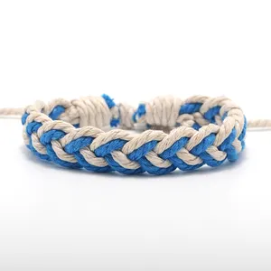 Amiu — Bracelet tissé à la main en coton pour hommes et femmes, en fil de cire, en corde tressée à nœud Simple, bijou d'amitié, ACC010