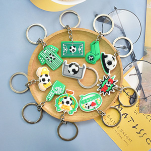 Cartoon soccer ball keychain accessory, small PVC soft rubber <b>bag</b> pendant, ornament, decoration, ready stock wholesale. - Product Image 2