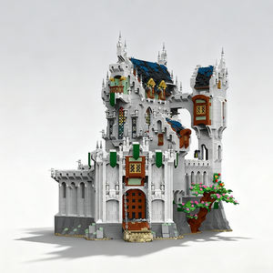 Xmork 33010 8603 pezzi di grandi dimensioni castello europeo retrò blocchi di costruzione impostato modello di fortezza medievale ad alta difficoltà con intricato - Product Image 1