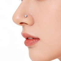 Perhiasan Tindik Hidung Baja Anti Karat Bedah, Stud Hidung Sekrup Berlapis Emas, Cincin Hidung Perhiasan Tubuh