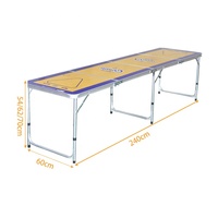 Pique-nique usine directe pliable Beerpong Table 8 pieds Portable pliant bière-pong jeu Table personnalisé ensemble avec trous de tasse