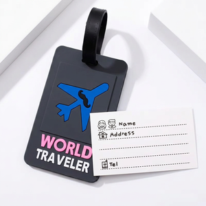 Manufacture Customized <b>Waterproof</b> Rectangle <b>Silicone</b> Luggage Tag PVC Baggage Tag - Product Image 1