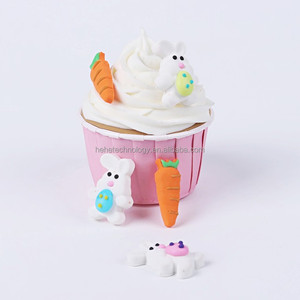 Conejo de Pascua de 32mm, zanahoria comestible, Fondant, decoración de panadería, <span class=keywords><strong>ingredientes</strong></span> reales, decoraciones para galletas, pasteles - Product Image 2