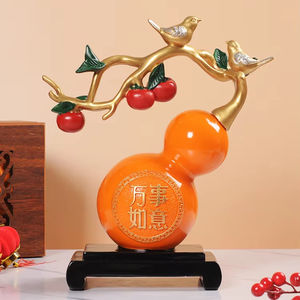 Todo lo mejor nuevo estilo chino muebles para el hogar artesanías de resina patrón de escultura de sala de estar adornos de calabaza para reubicación de casa nueva - Product Image 1