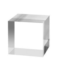Bloc carré en verre acrylique transparent coulé 6x6x1