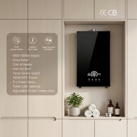 Chauffe-eau électrique instantané intelligent 8,8 kW à écran tactile, mode température constante, design fin, en plastique, pour hôtels, usage domestique et cuisine