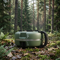 Réchaud de camping pliable à 2 brûleurs au propane pour le camping, le jardin et réchaud à gaz portable avec ensemble de cuisine et sac de transport