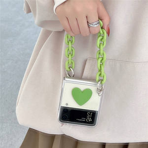 Ins Style Cute Heart Clear Cover nuova custodia pieghevole per telefono <span class=keywords><strong>con</strong></span> catena per Samsung <span class=keywords><strong>Galaxy</strong></span> Z Flip4 3 - Product Image 6