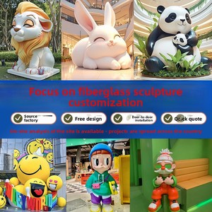 Esculturas de Fibra de Vidrio Personalizadas de Gran Tamaño, Personajes de Dibujos Animados, Figuras de Animales, Mascotas, Anime Moderno, Comercial, para Exteriores - Product Image 2