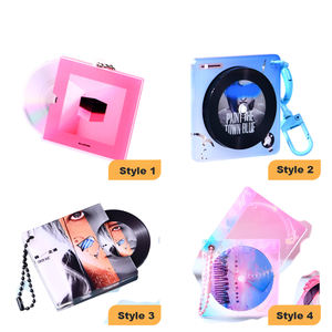 Porte-clés en acrylique personnalisé NFC <span class=keywords><strong>CD</strong></span>, mini album DIY, porte-clés musical pour idole - Product Image 2