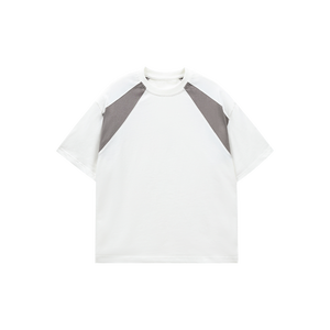 Logotipo personalizado verano 2025 nuevas camisetas de manga corta con costura callejera retro americana contrastan con la calle de los hombres - Product Image 4