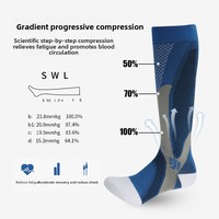 Chaussettes de compression sportives unisexe en nylon, antibactériennes, pour l'été, en stock, best-seller transfrontalier, soutien musculaire du mollet, pour activités de plein air