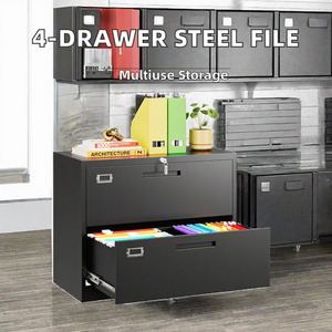 Modern 2-Drawer Metal Lateral File <b>Cabinet</b> Key <b>Lock</b> Heavy Duty -Steel Fireproof Eco-Friendly Filing for Home Bedroom Warehouse - Product Image 2