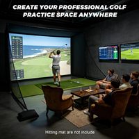 Cage de simulation de golf d'intérieur compatible avec les moniteurs de lancement, kit d'enceinte de simulateur de golf avec écran d'impact HD 10x8 pieds