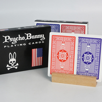 Jeu de 2 paquets de cartes, en PVC recyclé, cartes à jouer en plastique imperméables, PsychoBunny Poker, Poker, Bridge, Index standard