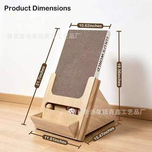 Wooden Upright Triangular Cat <b>Scratching</b> <b>Post</b> 10.62x15.47x21.7 Inches Durable Indoor Cat Tree For Home Use - Product Image 1