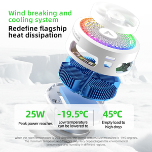 Мобильный охлаждающий вентилятор PIVA B3 25W для игр с цветной LED-подсветкой, полупроводниковый кулер для телефона с магнитным и вращающимся креплением для PUBG - Product Image 4