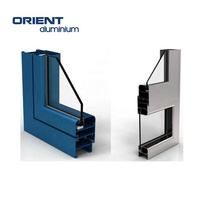 Fenêtre à battants en aluminium à rupture de pont thermique de haute qualité, couleur bois, double vitrage trempé Low-E pour maison