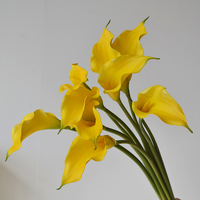 Lys Calla artificiels en PU faits à la main de haute qualité, grand format, toucher réel, fleurs blanches et violettes pour la décoration de mariage, de maison et de fête