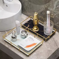 Étagère de rangement de salle de bain en fer de style nordique avec design multifonctionnel pour articles de toilette, vaisselle et boissons