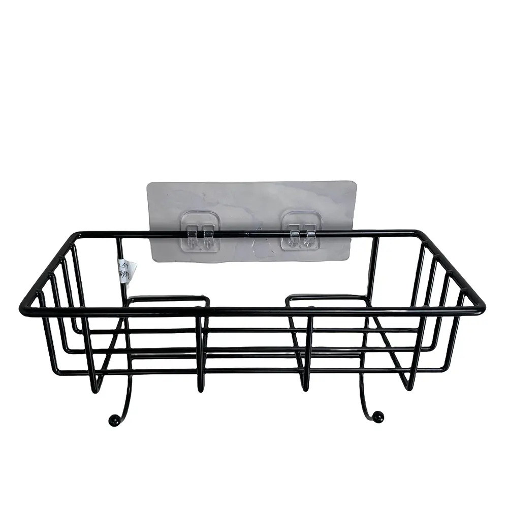 High-quality solid stainless steel wall-mounted storage rack no drilling bathroom kitchen shelf