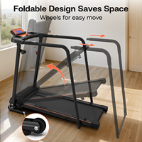 Caminadora Plegable para Personas Mayores con Pasamanos de Longitud Completa, Motor Silencioso, Absorción de Impactos, Pantalla LED, para Caminar y Correr en Casa