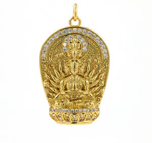 เครื่องประดับทางศาสนาชุบทอง18K-<span class=keywords><strong>พัน</strong></span><span class=keywords><strong>มือ</strong></span><span class=keywords><strong>เจ้าแม่</strong></span><span class=keywords><strong>กวน</strong></span><span class=keywords><strong>อิ</strong></span><span class=keywords><strong>ม</strong></span>ไมโครปู CZ สร้อยคอเสน่ห์จี้แฟชั่นและจี้เครื่องราง - Product Image 1