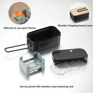 กระป๋องอาหารทรงเหลี่ยม ขนาด 500 มล. ถึง 1500 มล. ทำจากอลูมิเนียมอัลลอยด์ เกรดอาหาร พร้อมฝาปิด สำหรับใส่ของว่างไปปิกนิก - Product Image 3