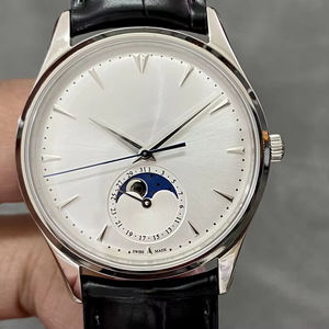 Montre mécanique automatique pour homme avec affichage des phases lunaires, cadran géographique compressé à sept fuseaux horaires portugais et bracelet en cuir - Product Image 1