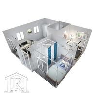 Transportable préfabriqué complet 30ft 40ft maison Kit Portable conteneur maison avec 2 grandes chambres pour la famille avec système solaire