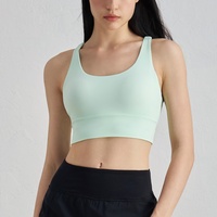 Soutien-gorge de sport yoga pour femme, haute performance, antichoc, avec coussinets, 100 % nylon, amincissant et push-up