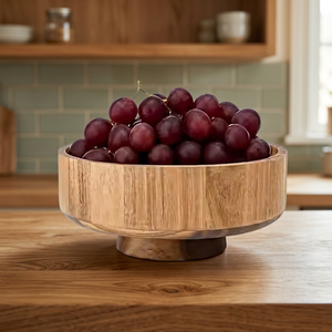 Bol en bois fait main avec motif raisins rouges, design minimaliste, empilable, pour fruits et collations, usage domestique, cadeau d'affaires - Product Image 5