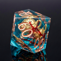 7 pièces de dés DND en résine transparente, bleue et rouge, avec bordures scellées, faits à la main, à bords vifs, pour jeux de société RPG Dungeons & Dragons, cadeau de fête